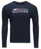Bluza Tommy Hilfiger męska granatowa wkładana przez głowę bawełniana duże logo